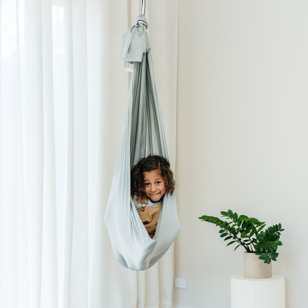 Cozy Cocoon Therapy Swing - Light Grey for Kids' Sensory Play
