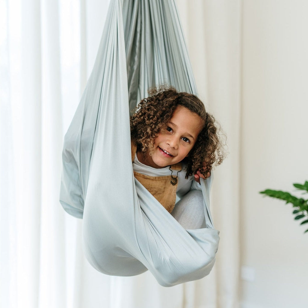 Cozy Cocoon Therapy Swing - Light Grey for Kids' Sensory Play