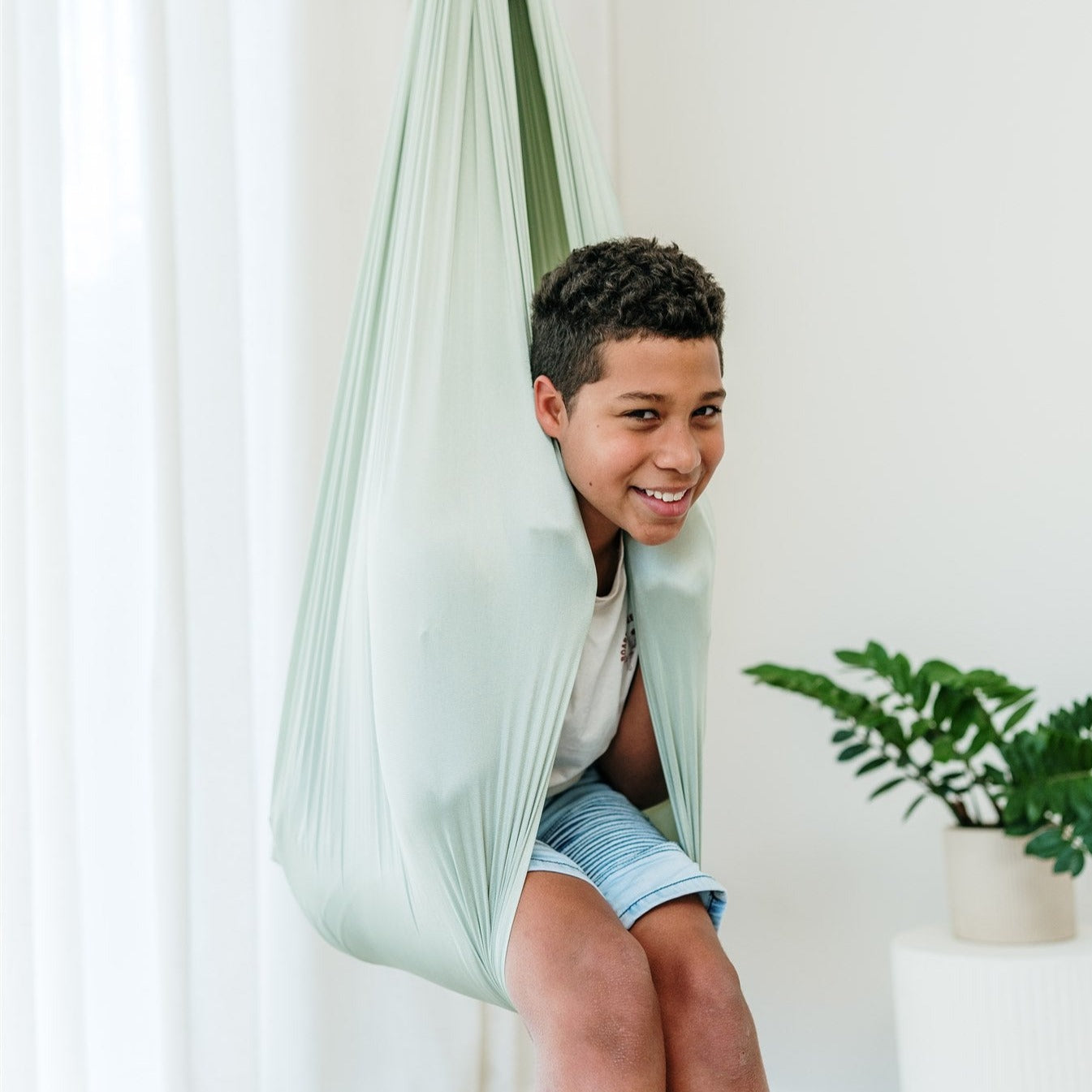 Cozy Cocoon Therapy Swing for Kids - Sage - Enhance Sensory Play