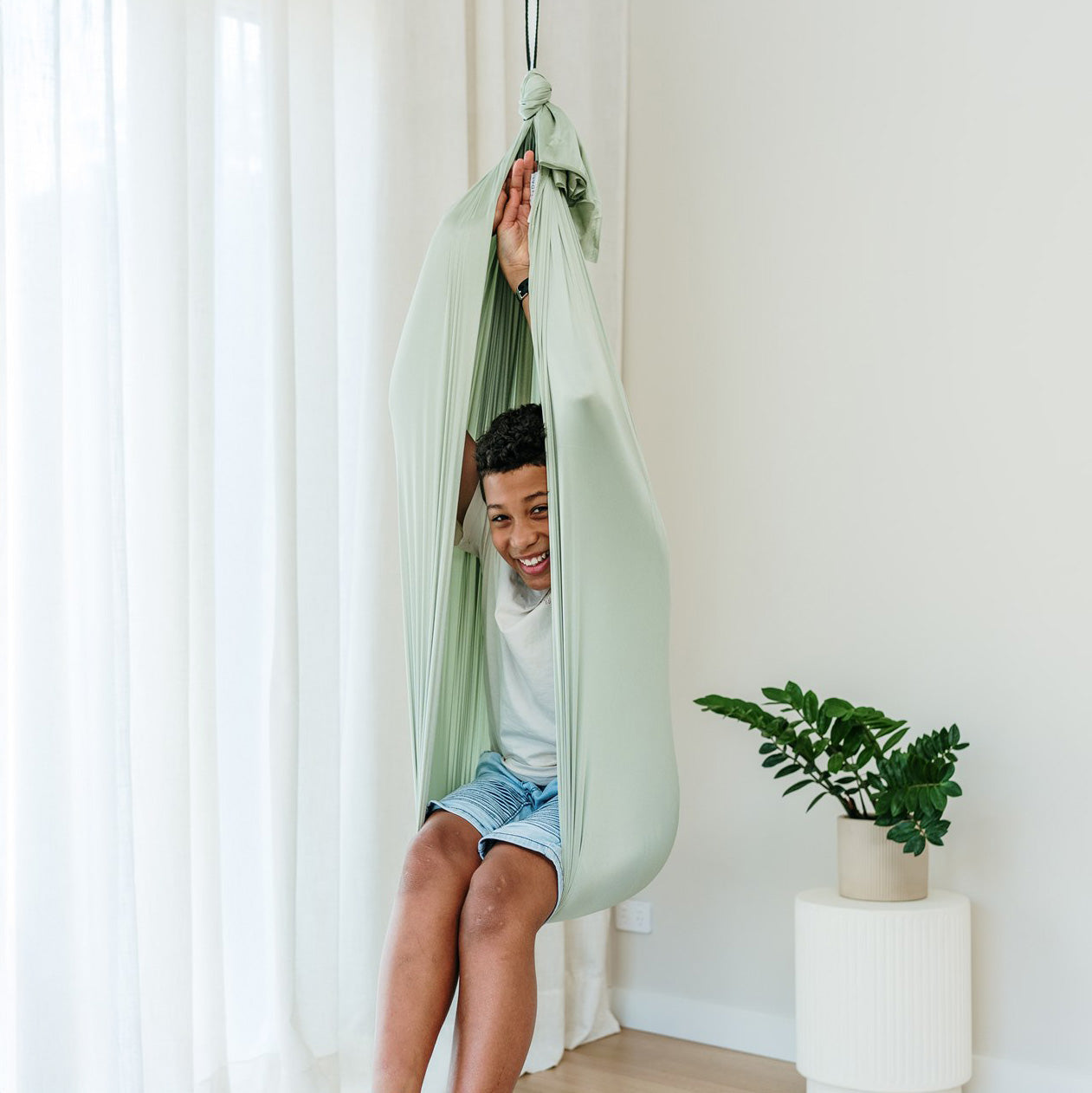 Cozy Cocoon Therapy Swing for Kids - Sage - Enhance Sensory Play