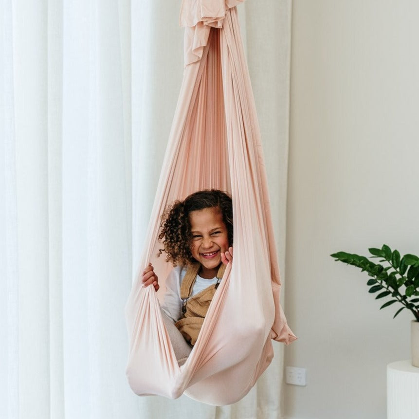 Soft Pink Therapy Swing Cozy Cocoon - Enhance Motor Skills