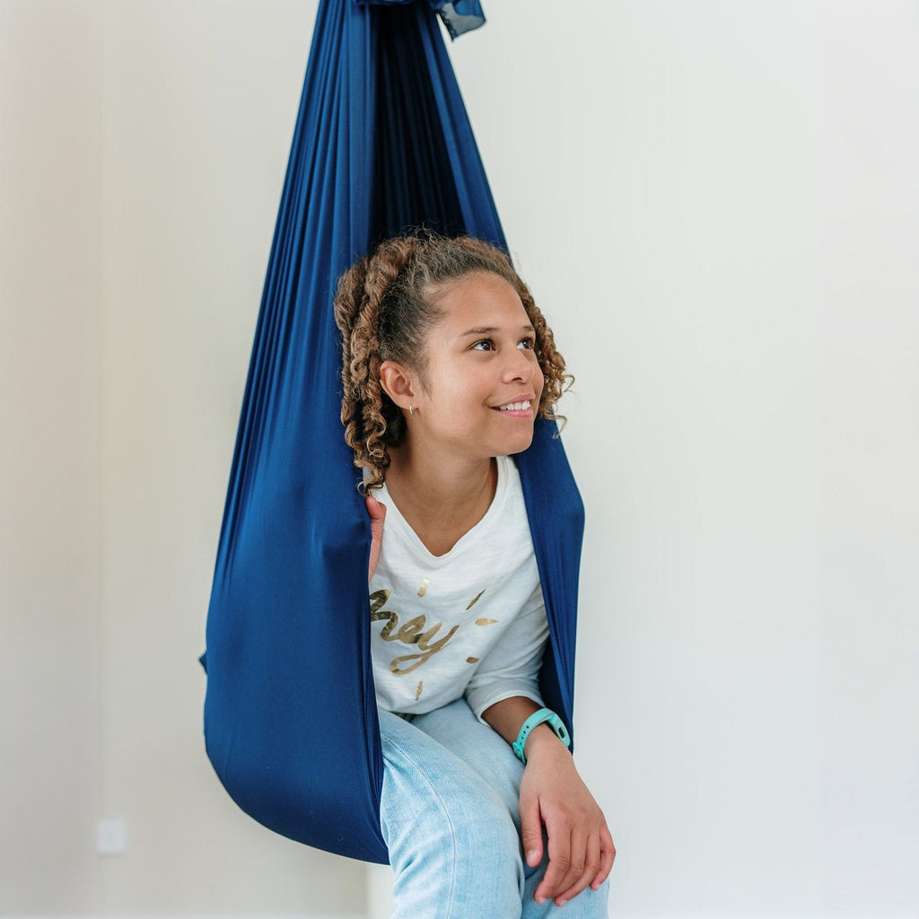 Ivory & Deene Cozy Cocoon Therapy Swing - Navy Blue