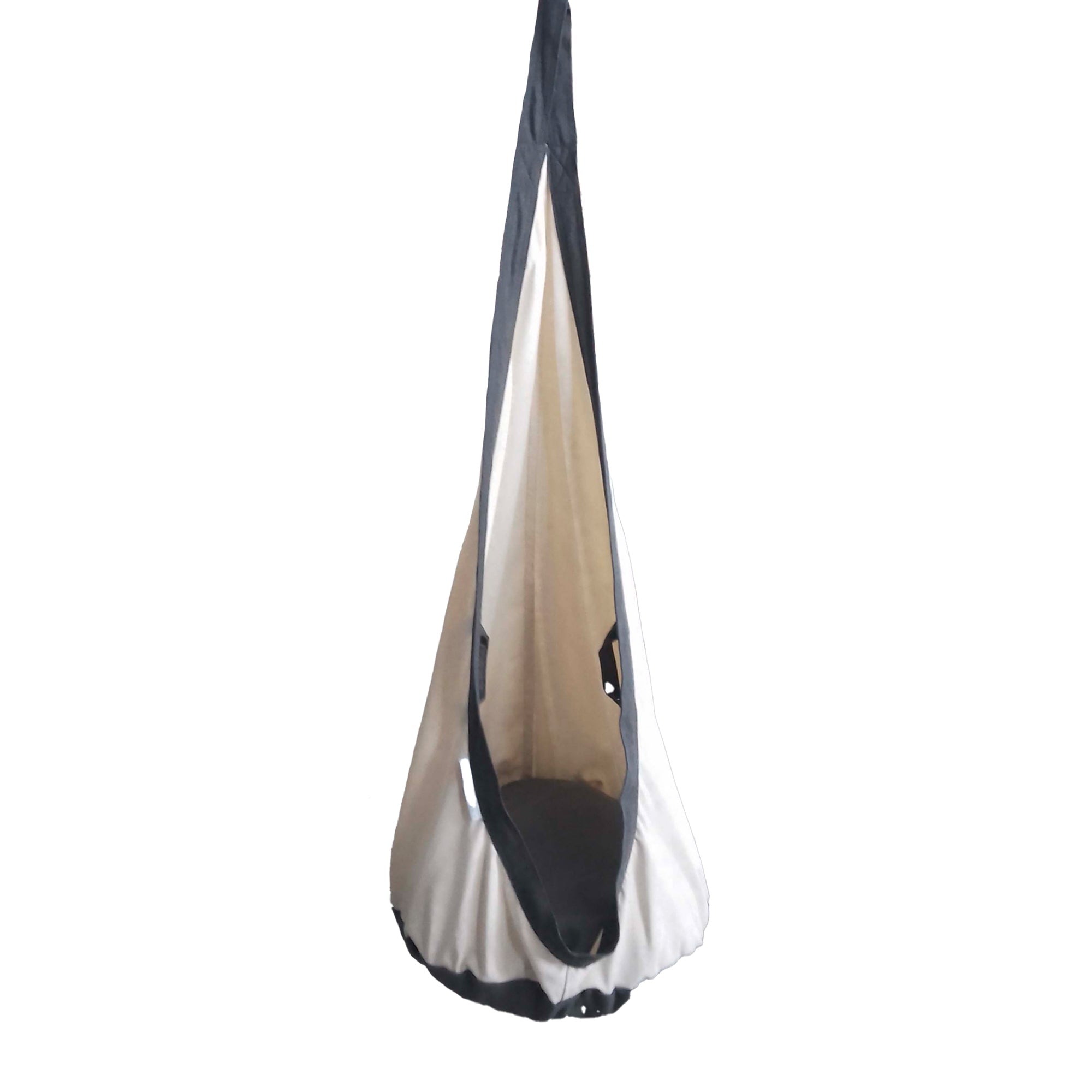 Ivory & Deene Cosy Cocoon Therapy Swing - Natural White & Charcoal Trim