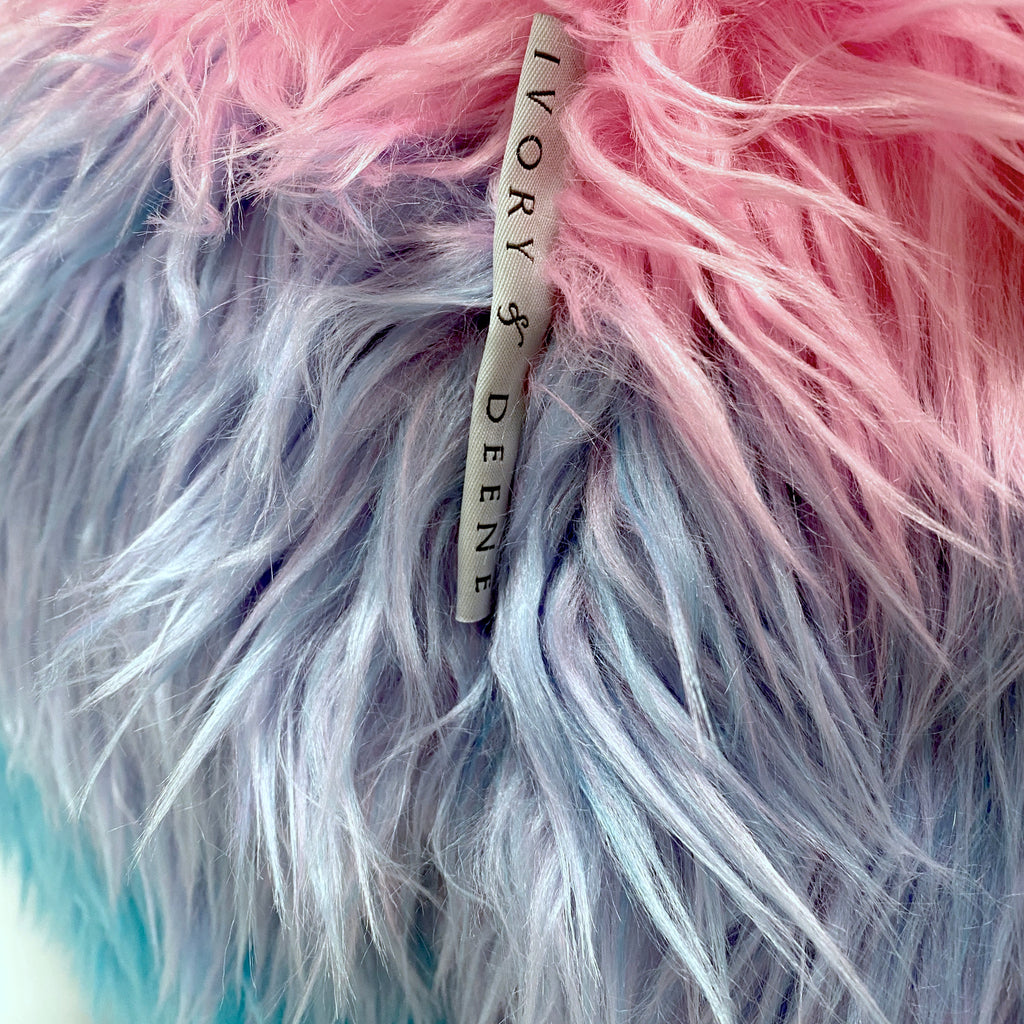 Lush Rainbow Ombre Faux Fur Bean Bag - Fun & Cozy Seating