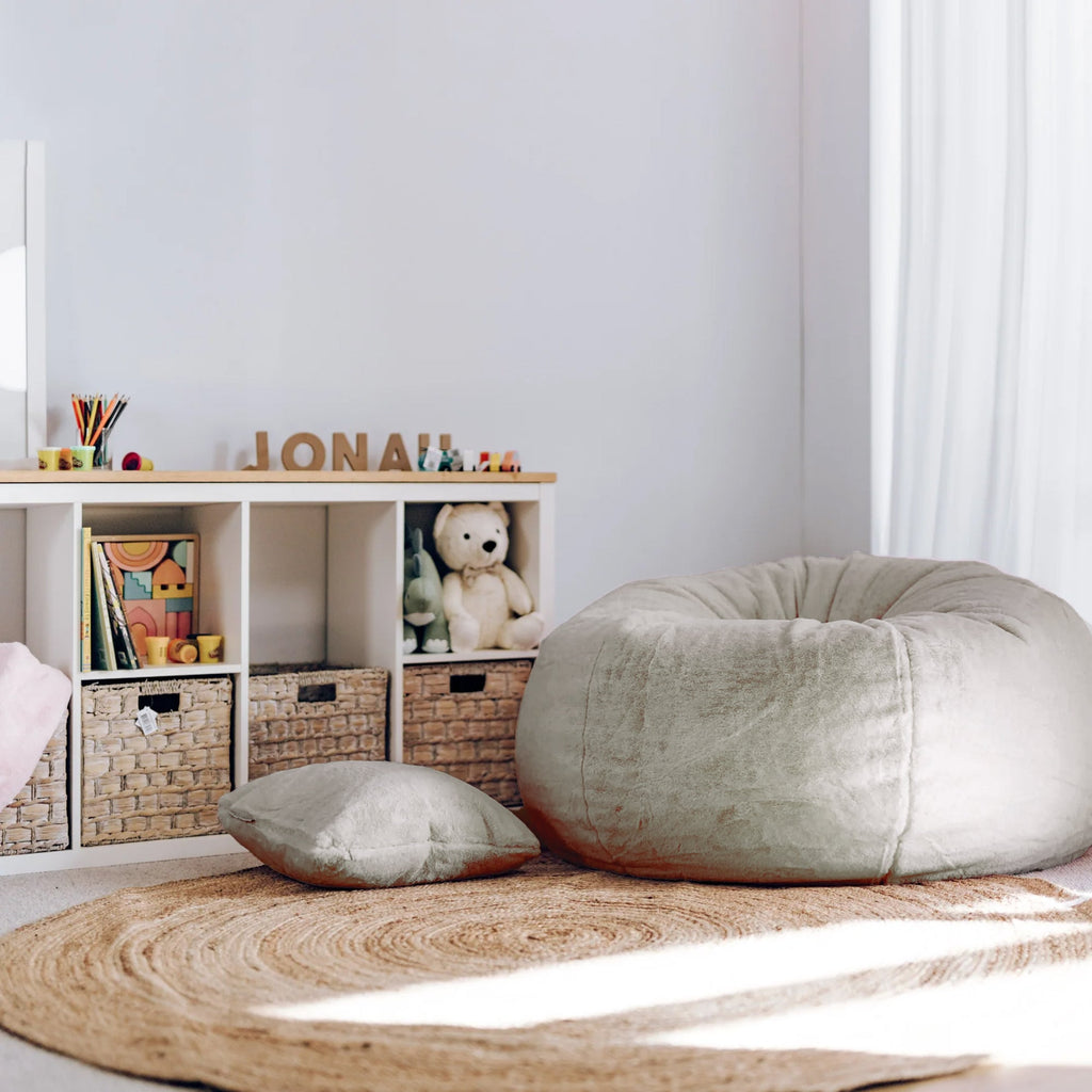 Champagne Latte Cloud Plush Fur Bean Bag – Cozy Comfort