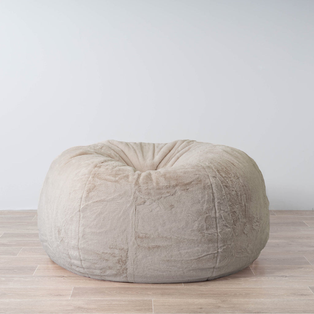 Champagne Latte Cloud Plush Fur Bean Bag – Cozy Comfort