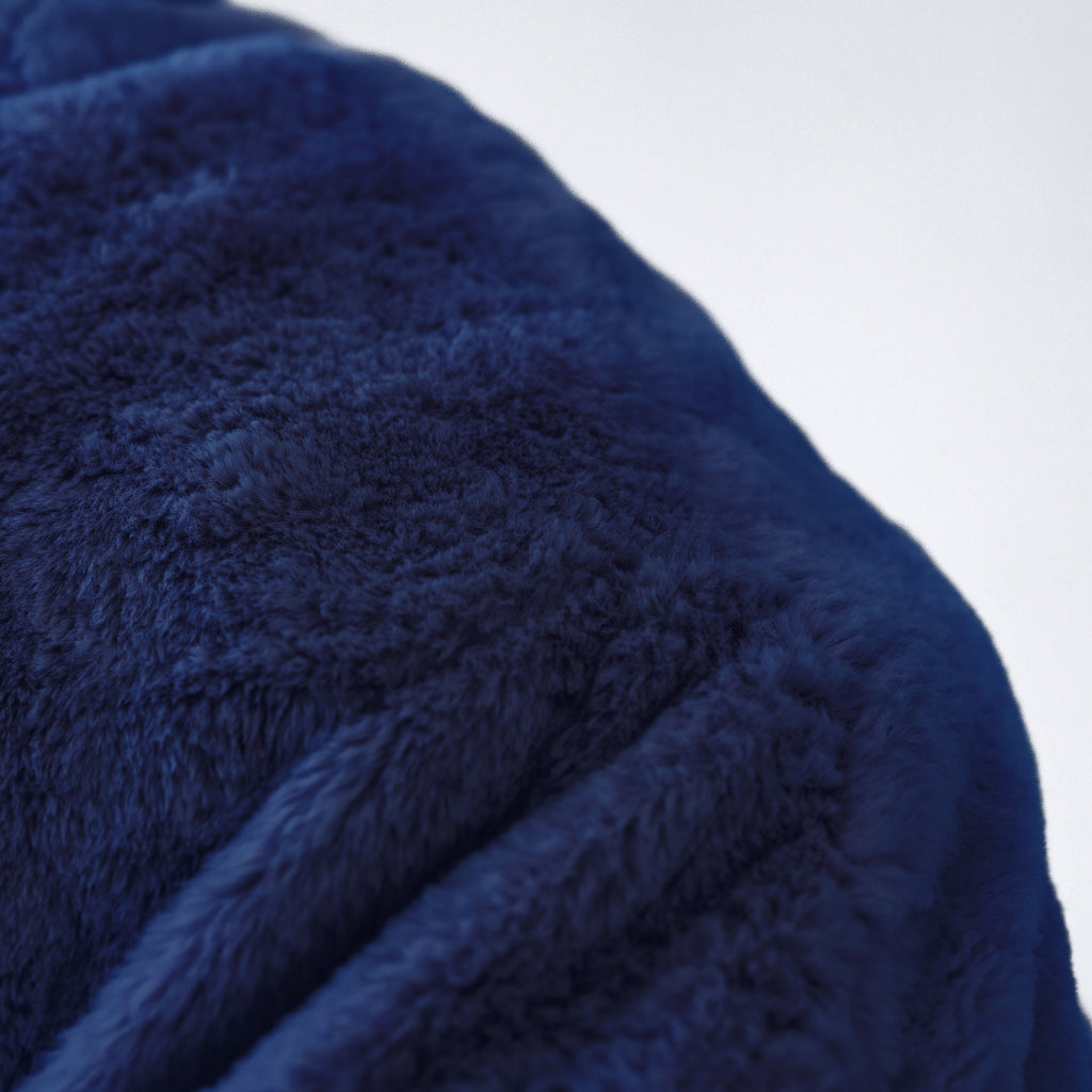 Luxury Navy Blue Cloud Plush Fur Bean Bag for Ultimate Comfort