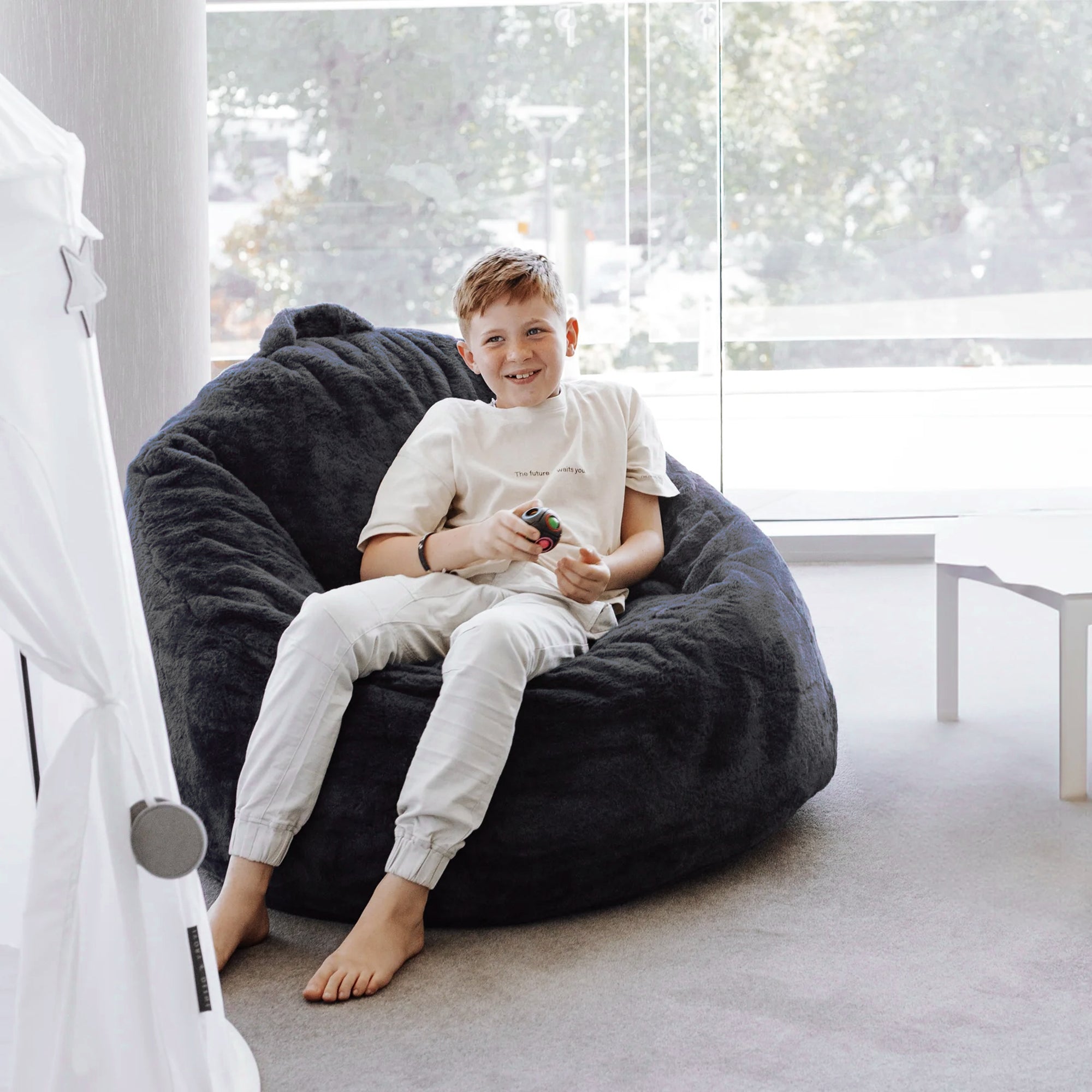 DreamPod® Mini Charcoal Beanbag Chair - Comfy Sensory Seating