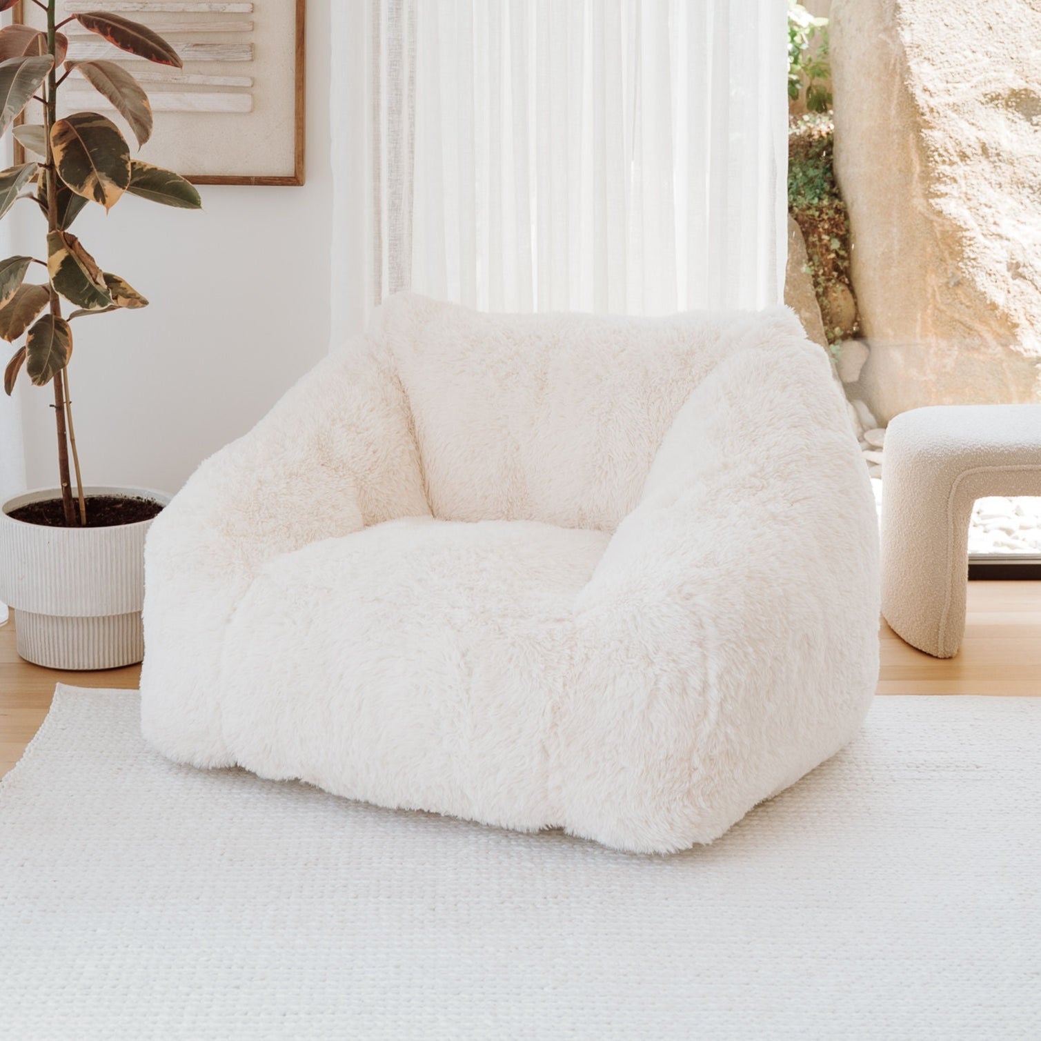 DreamPod® Mello - Plush Cream Bean Bag Chair for Ultimate Comfort