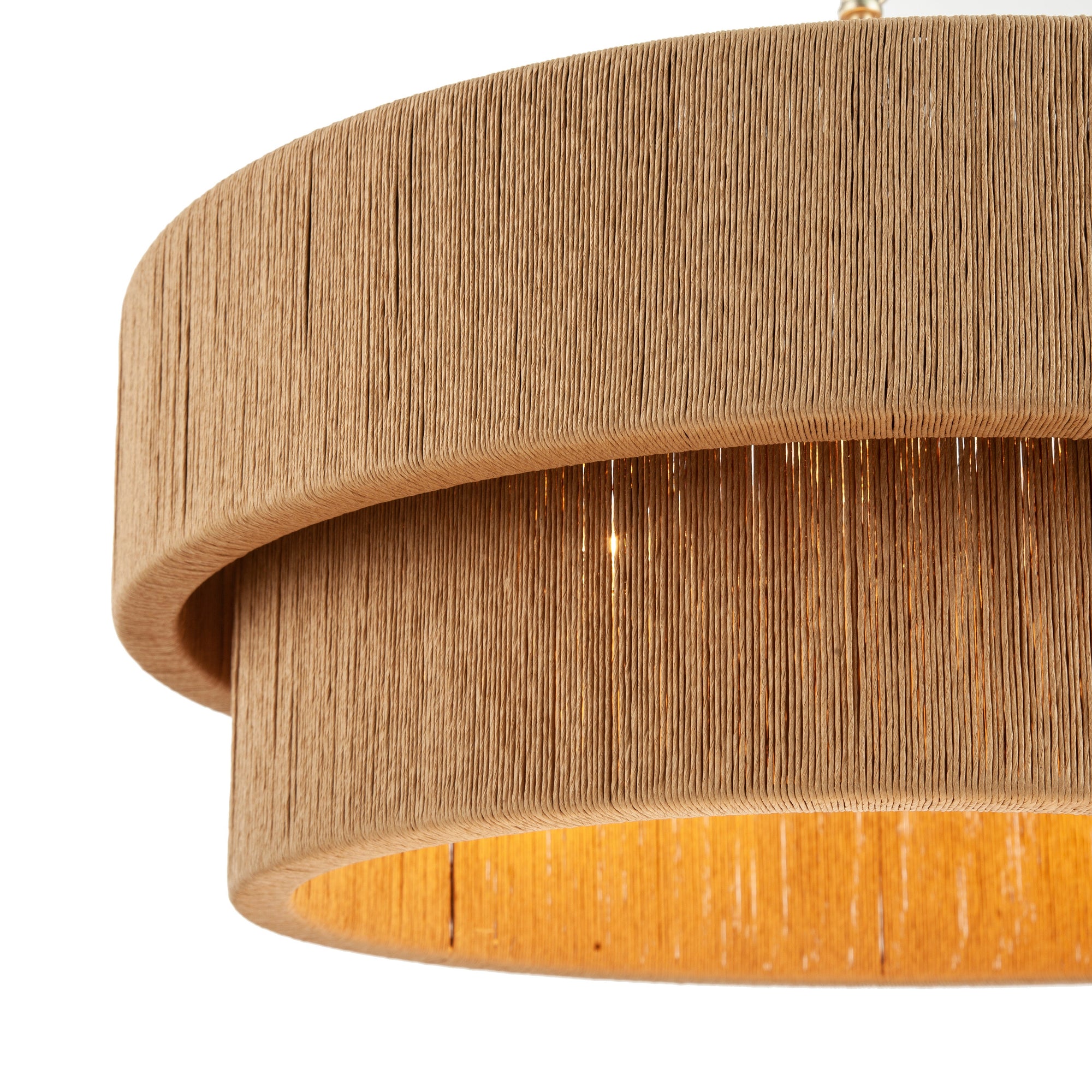 Sorrento Double Tiered Rope Chandelier - Natural & Gold Accent