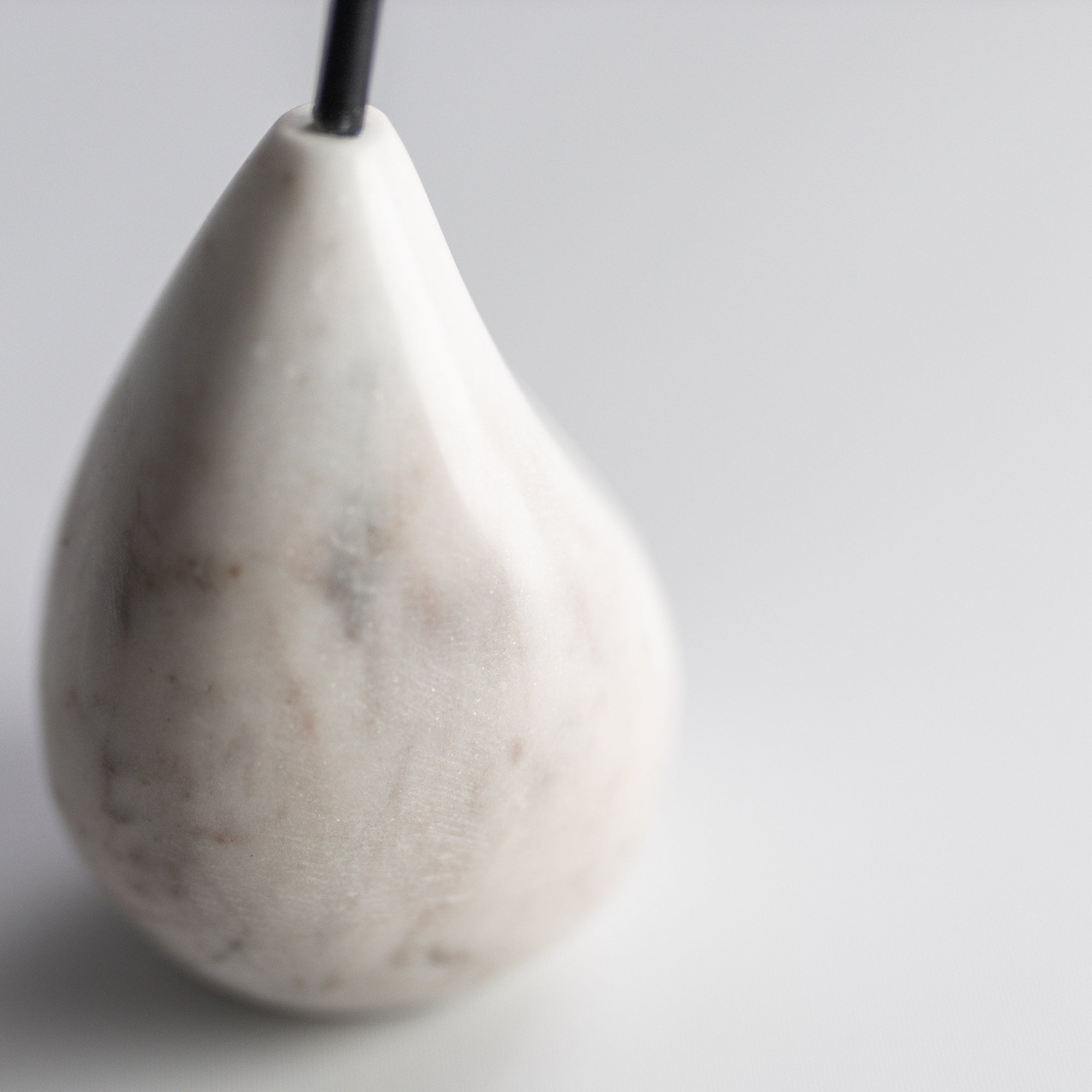 Elegant White Marble Pear Décor - Timeless Home Accent