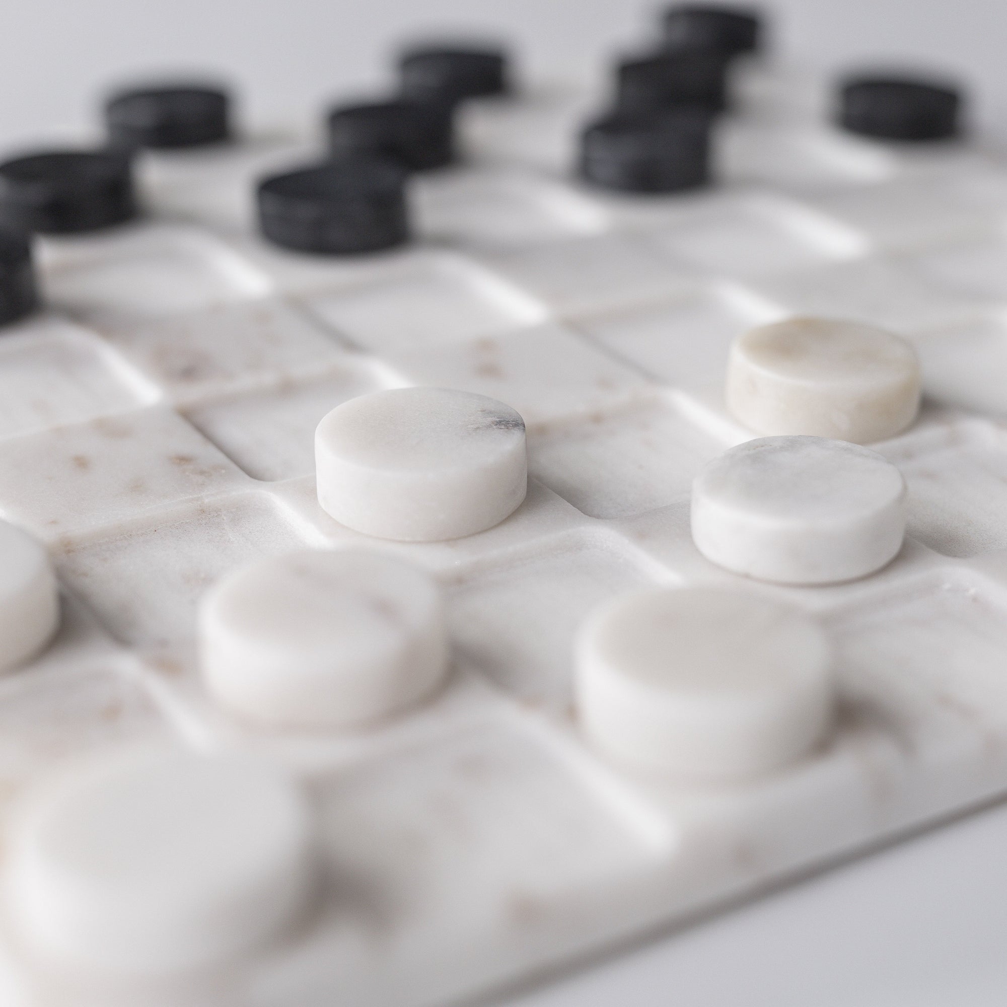 Elegant Marble Checkers Set - Luxurious Game & Décor