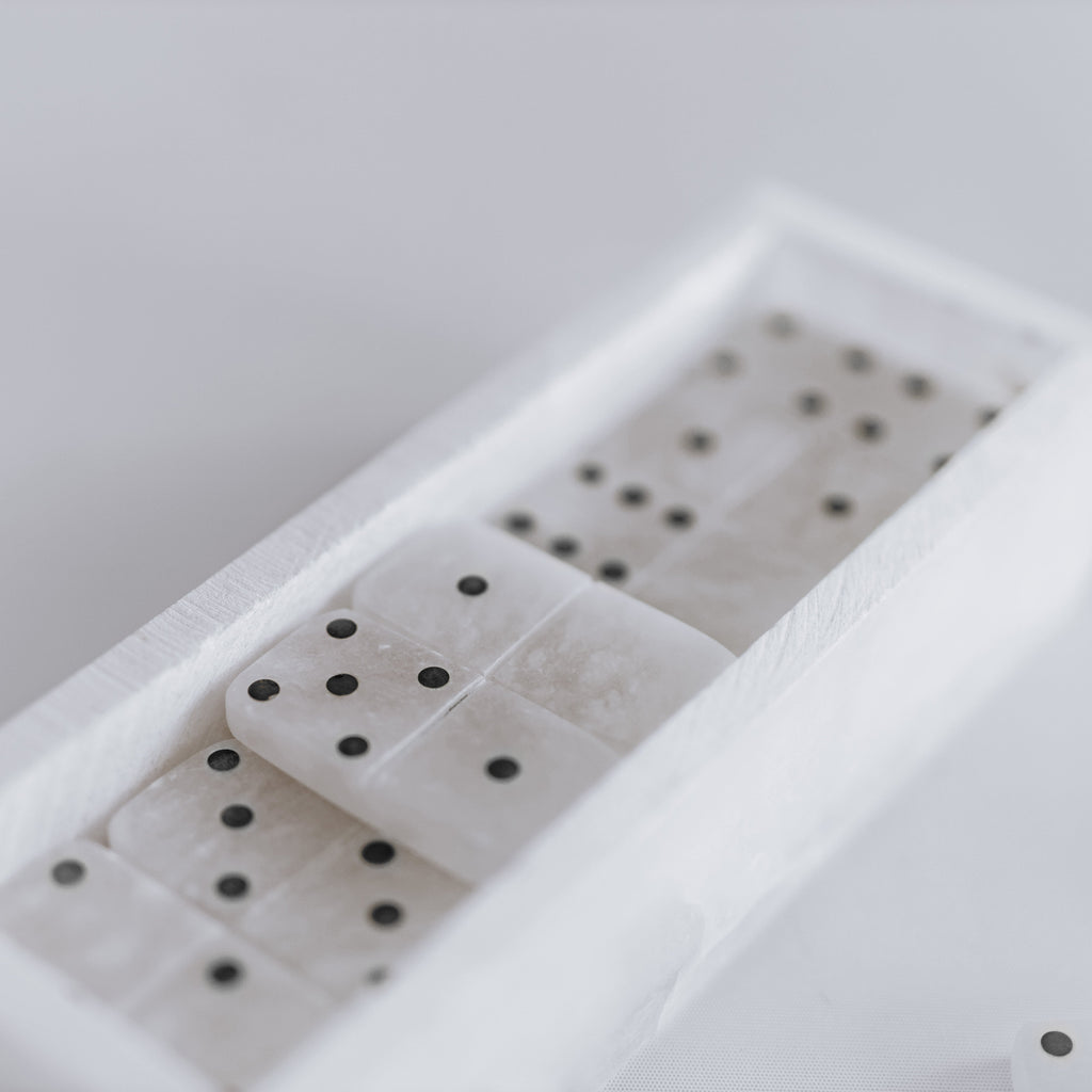 Luxury Alabaster Dominoes Game Set - Timeless Entertainment