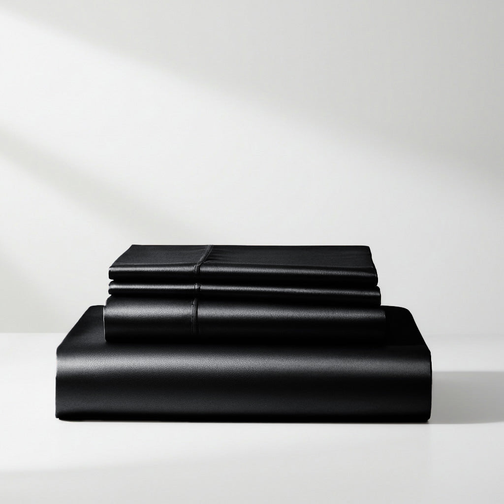 Luxury Black Satin Sheet Set for Ultimate Comfort