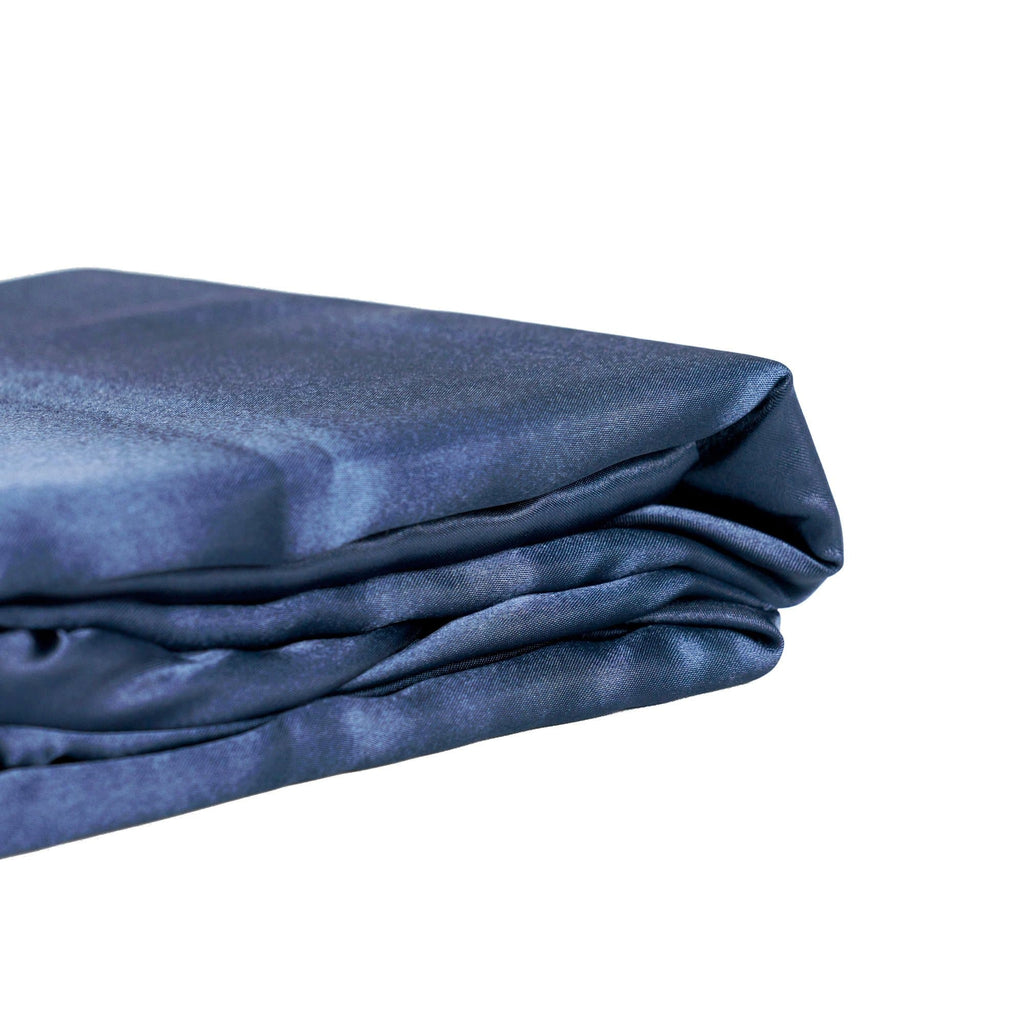 Luxurious Navy Blue Satin King Size Quilt Cover by Ivory & Deene