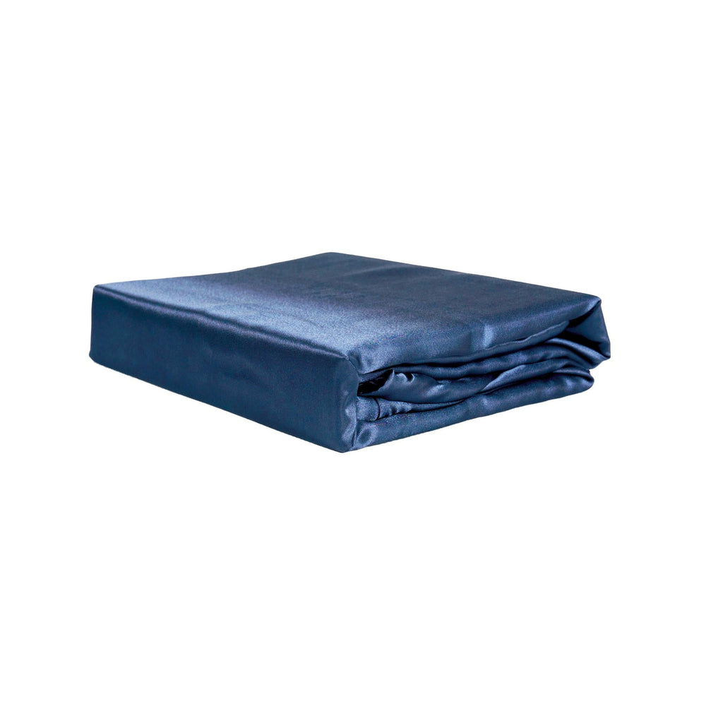 Luxurious Navy Blue Satin King Size Quilt Cover by Ivory & Deene