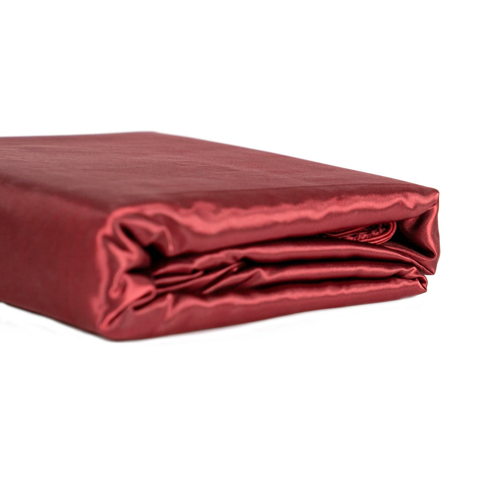 Luxury Wine Red Satin Quilt Cover - King Size - Easy Care