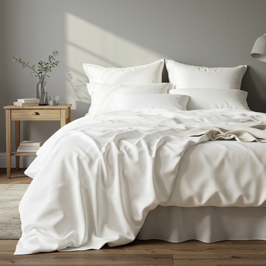 Luxury White Satin Sheet Set for Ultimate Comfort