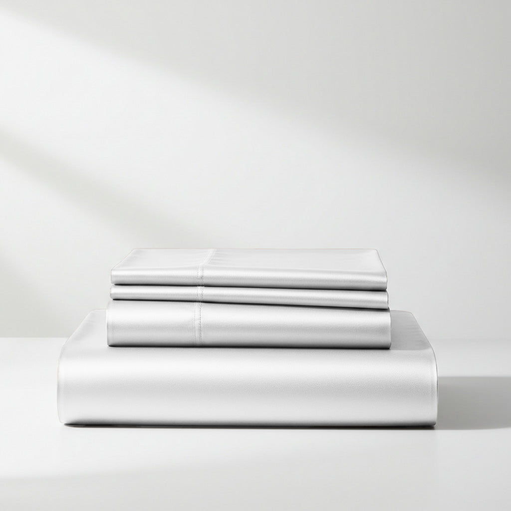 Luxury White Satin Sheet Set for Ultimate Comfort