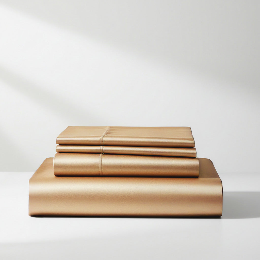 Luxurious Veuve Gold Satin Sheet Set - Comfort & Style