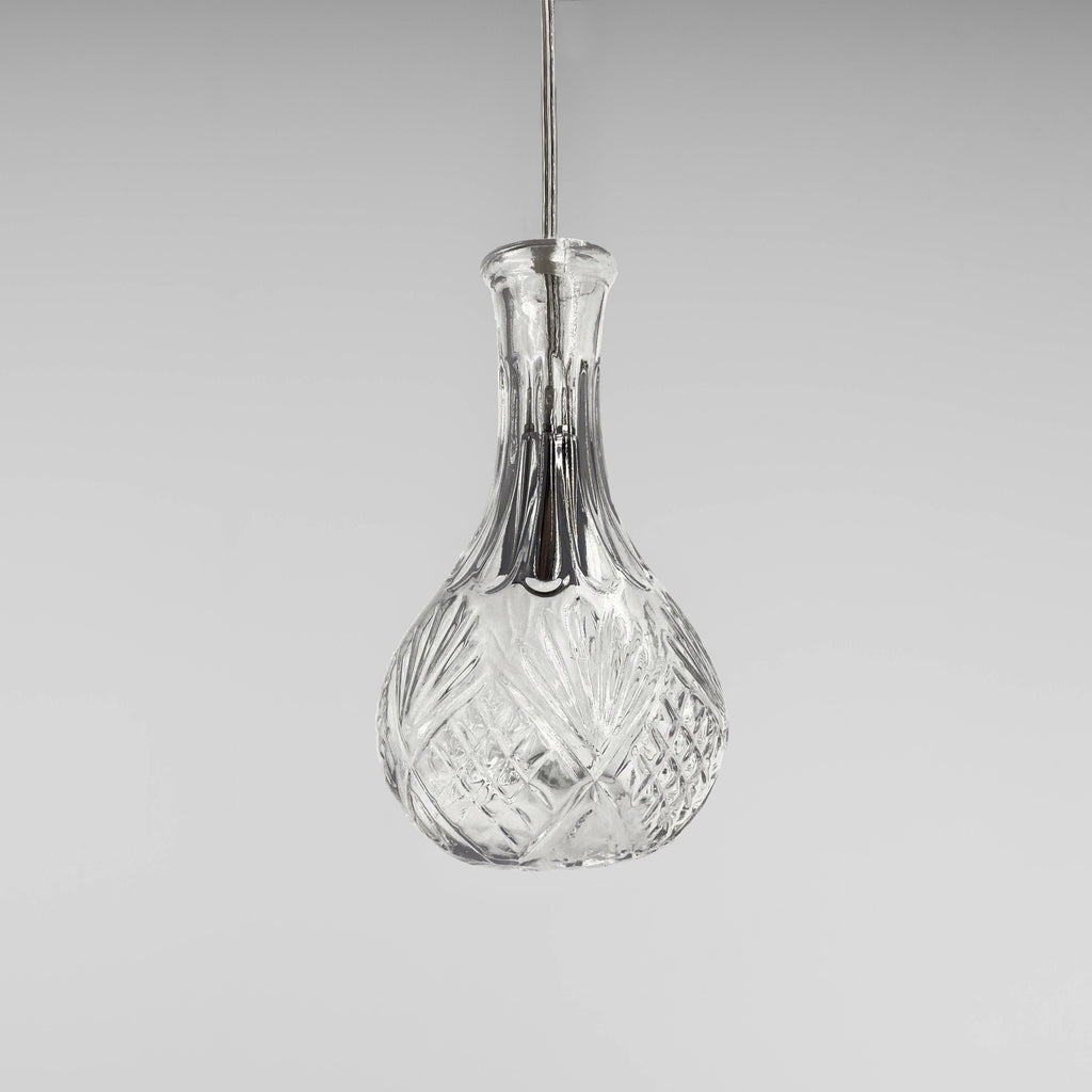 Vintage Sherry Wine Decanter Pendant Light - Elegant Glass Fixture