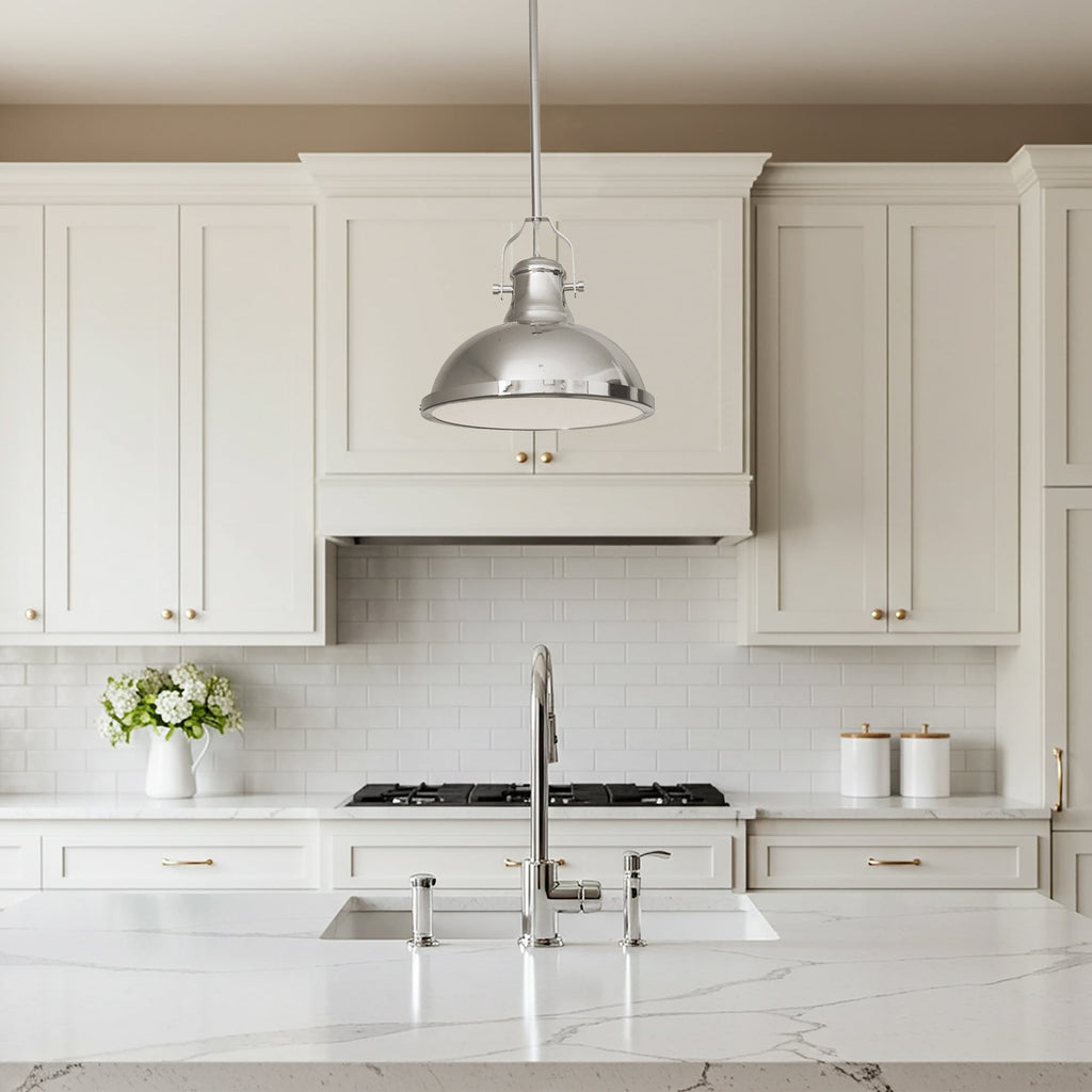 Amani Chrome Metal Pendant Light - Adjustable Industrial Style
