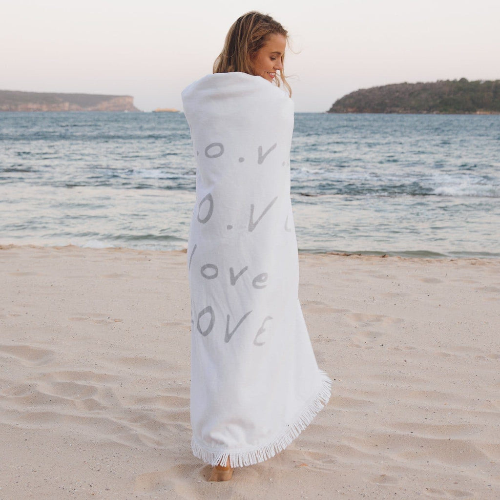 Luxury Round Beach Towel & Picnic Blanket - Love Always