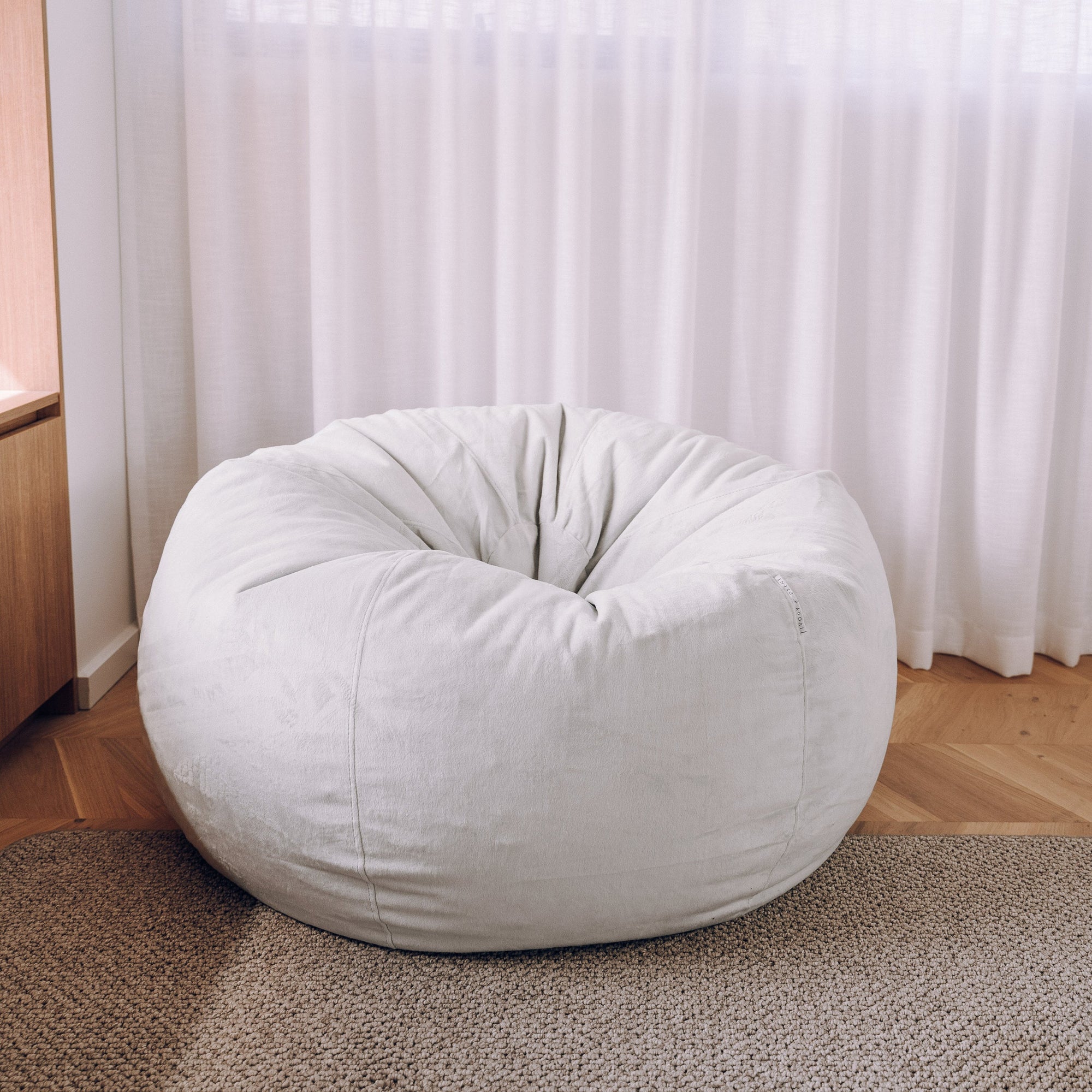 Pierre Fur Silver Grey Bean Bag - Comfort & Style for Any Space