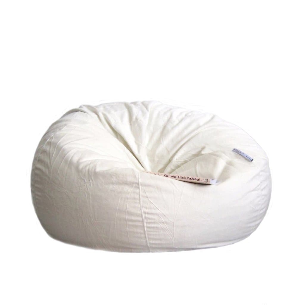 Luxurious White Pierre Fur Bean Bag - Comfort & Style