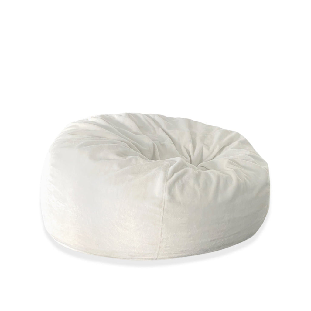 Luxurious White Pierre Fur Bean Bag - Comfort & Style