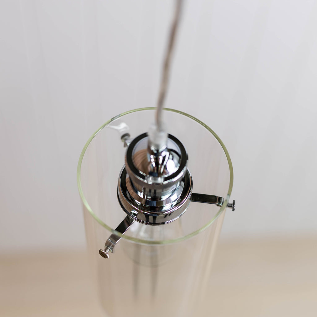 Allira Glass Pendant Light - Elegant Chrome Fixture with Glass Shade