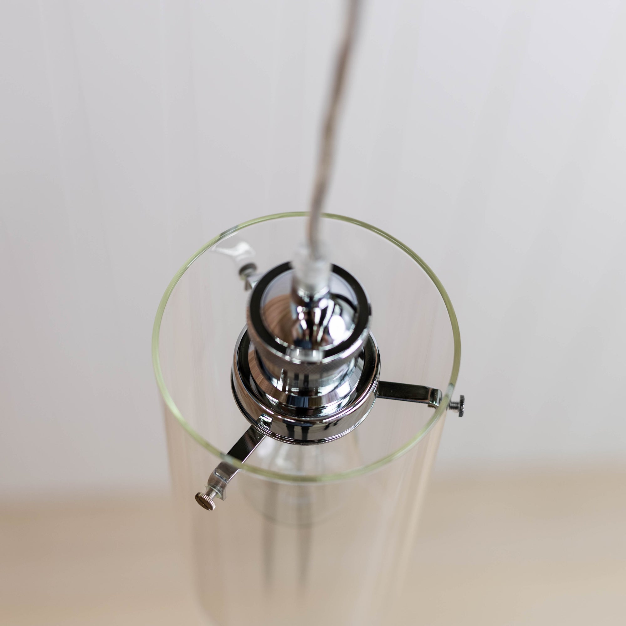 Allira Glass Pendant Light - Elegant Chrome Fixture with Glass Shade