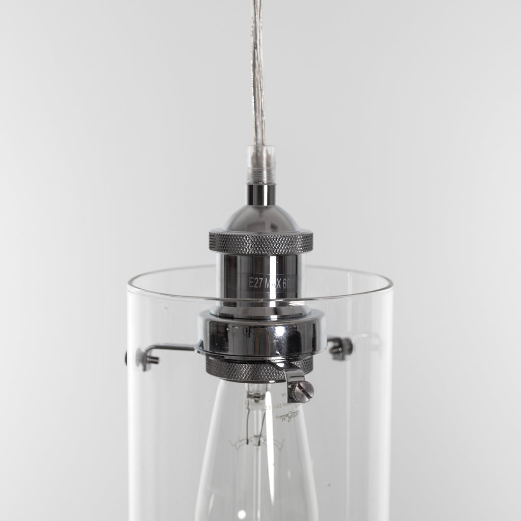 Allira Glass Pendant Light - Elegant Chrome Fixture with Glass Shade