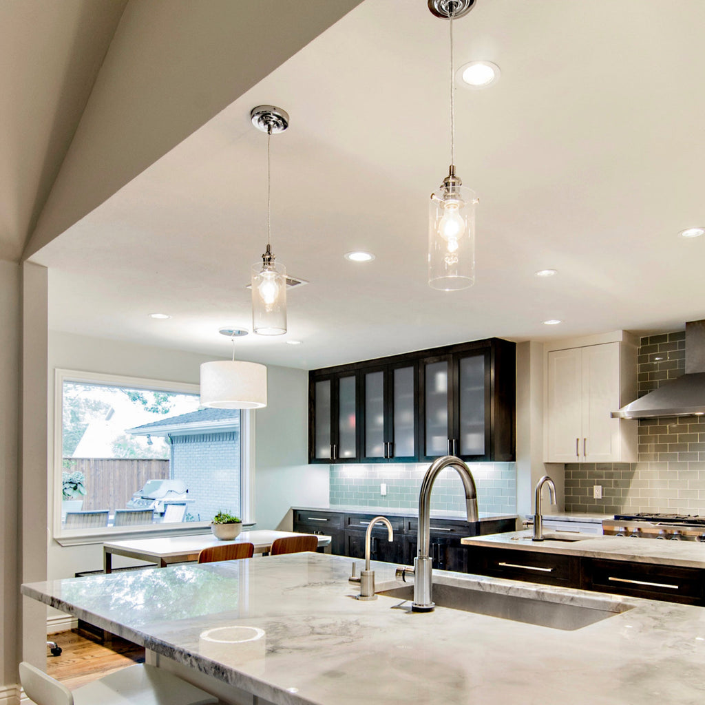Allira Glass Pendant Light - Elegant Chrome Fixture with Glass Shade