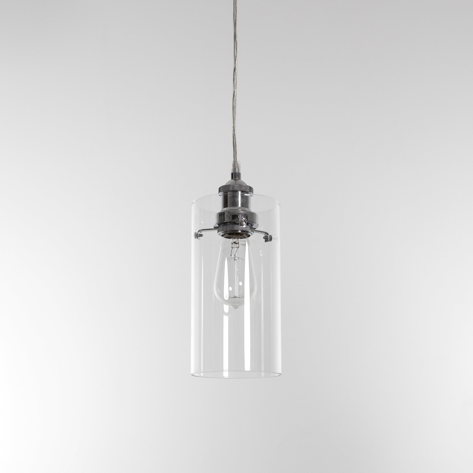 Allira Glass Pendant Light - Elegant Chrome Fixture with Glass Shade