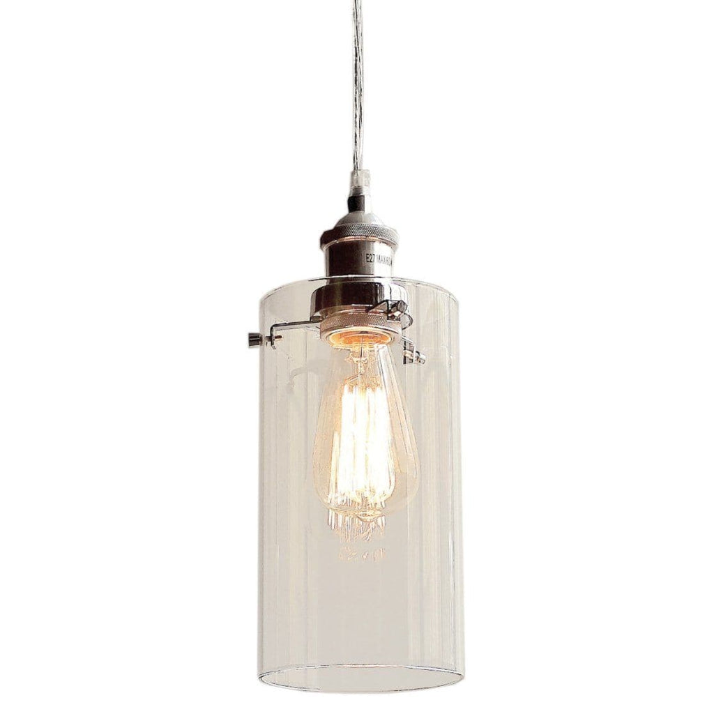 Allira Glass Pendant Light - Elegant Chrome Fixture with Glass Shade