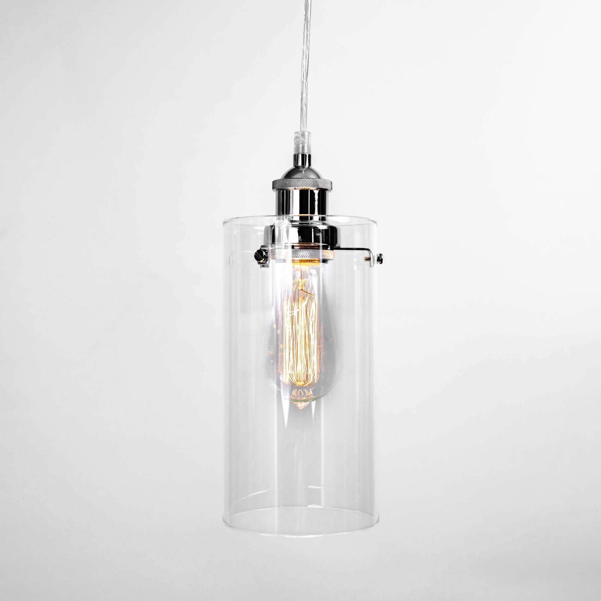 Allira Glass Pendant Light - Elegant Chrome Fixture with Glass Shade