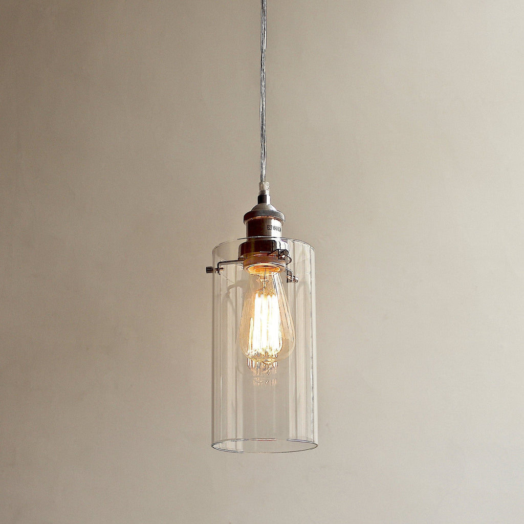 Allira Glass Pendant Light - Elegant Chrome Fixture with Glass Shade