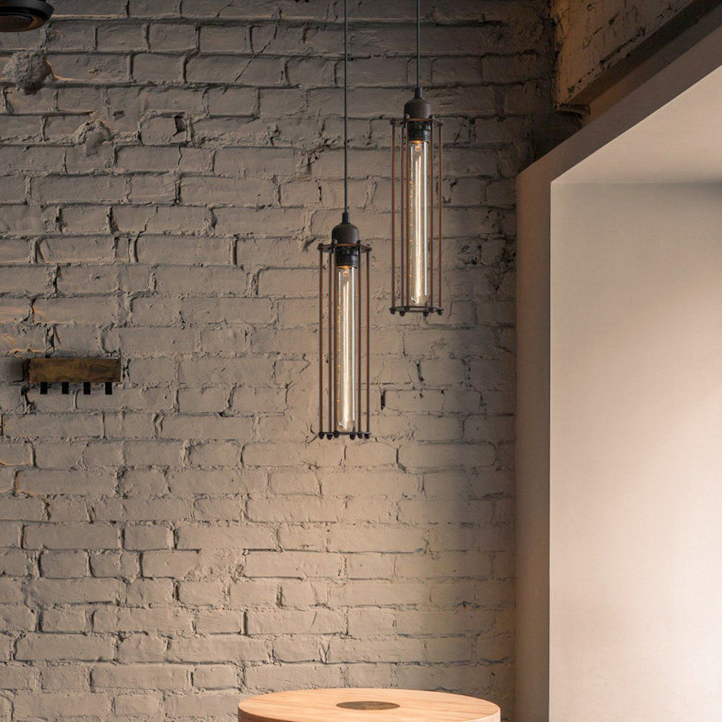Toorak Industrial Pendant Light - Elegant Black & Brass Design