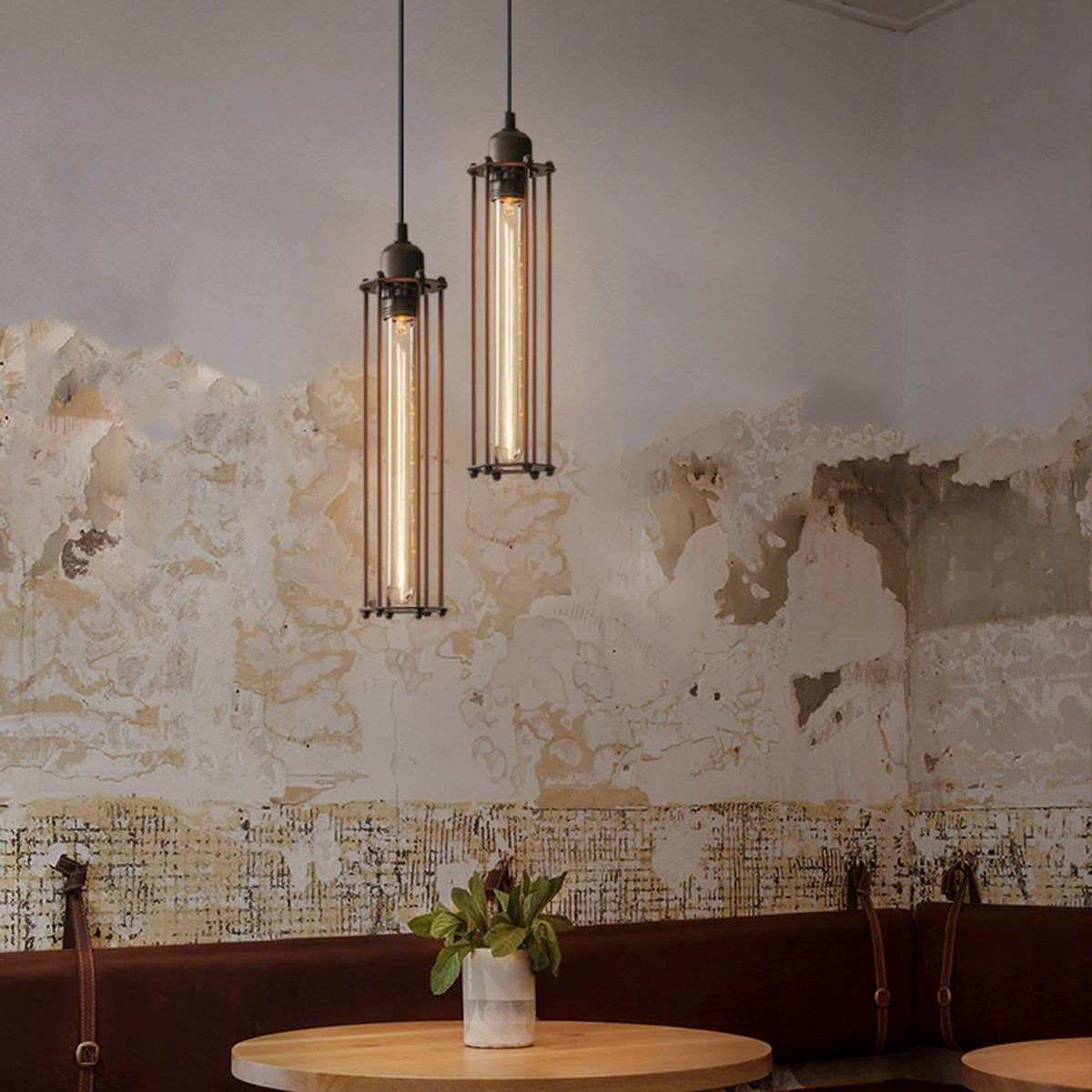 Toorak Industrial Pendant Light - Elegant Black & Brass Design