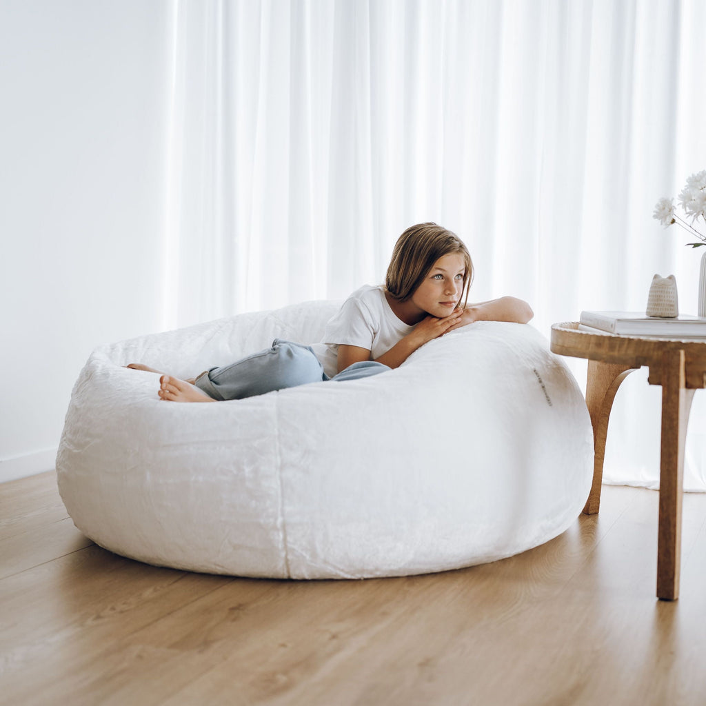 White Cloud Plush Fur Bean Bag for Ultimate Comfort & Style