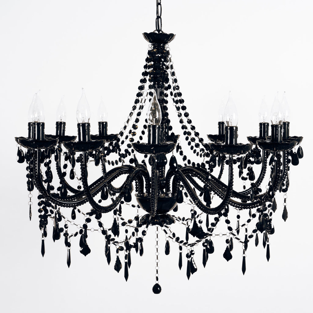 Elegant 12-Light Black Vintage Chandelier for Timeless Style