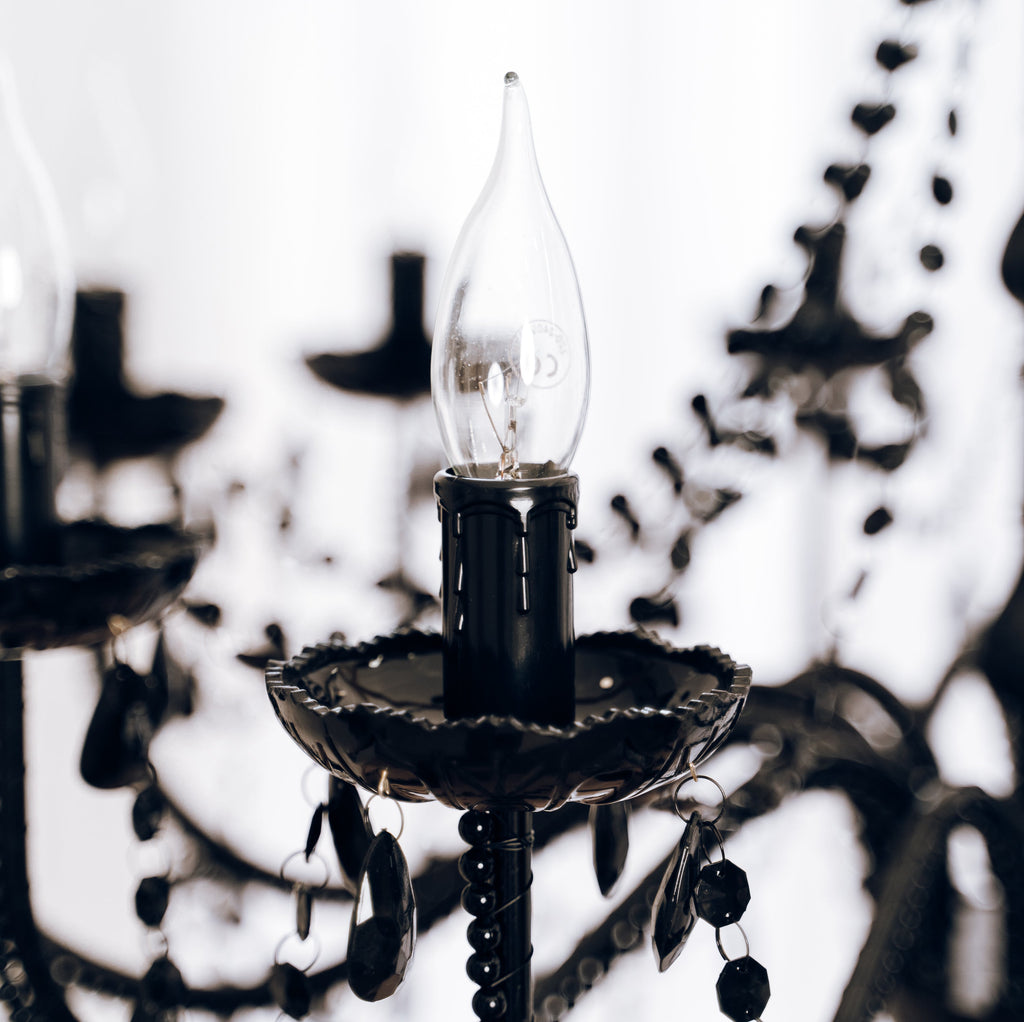 Elegant 12-Light Black Vintage Chandelier for Timeless Style