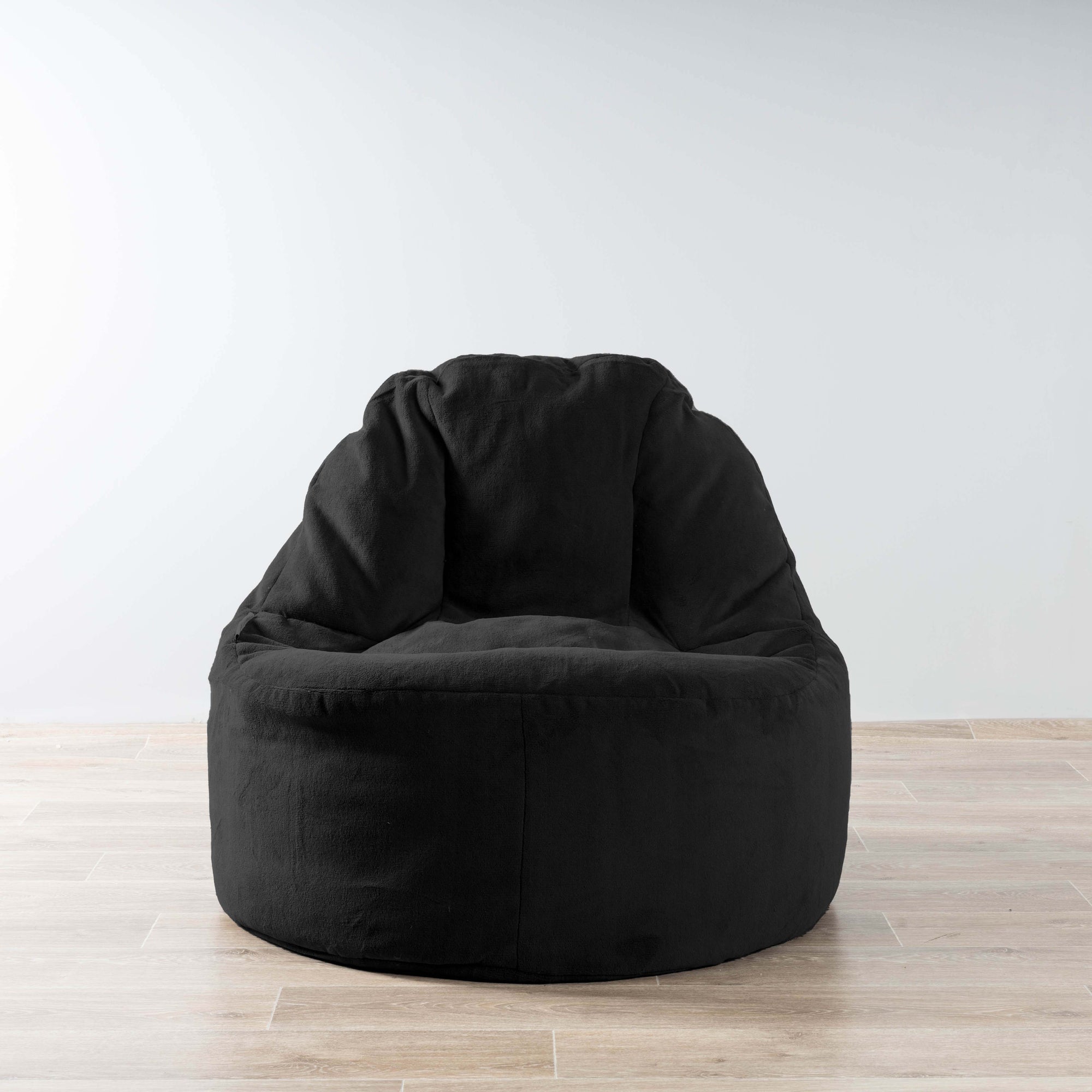 Luxurious Plush Black Bean Bag Lounger Chair Cover - Comfortable & Stylish
