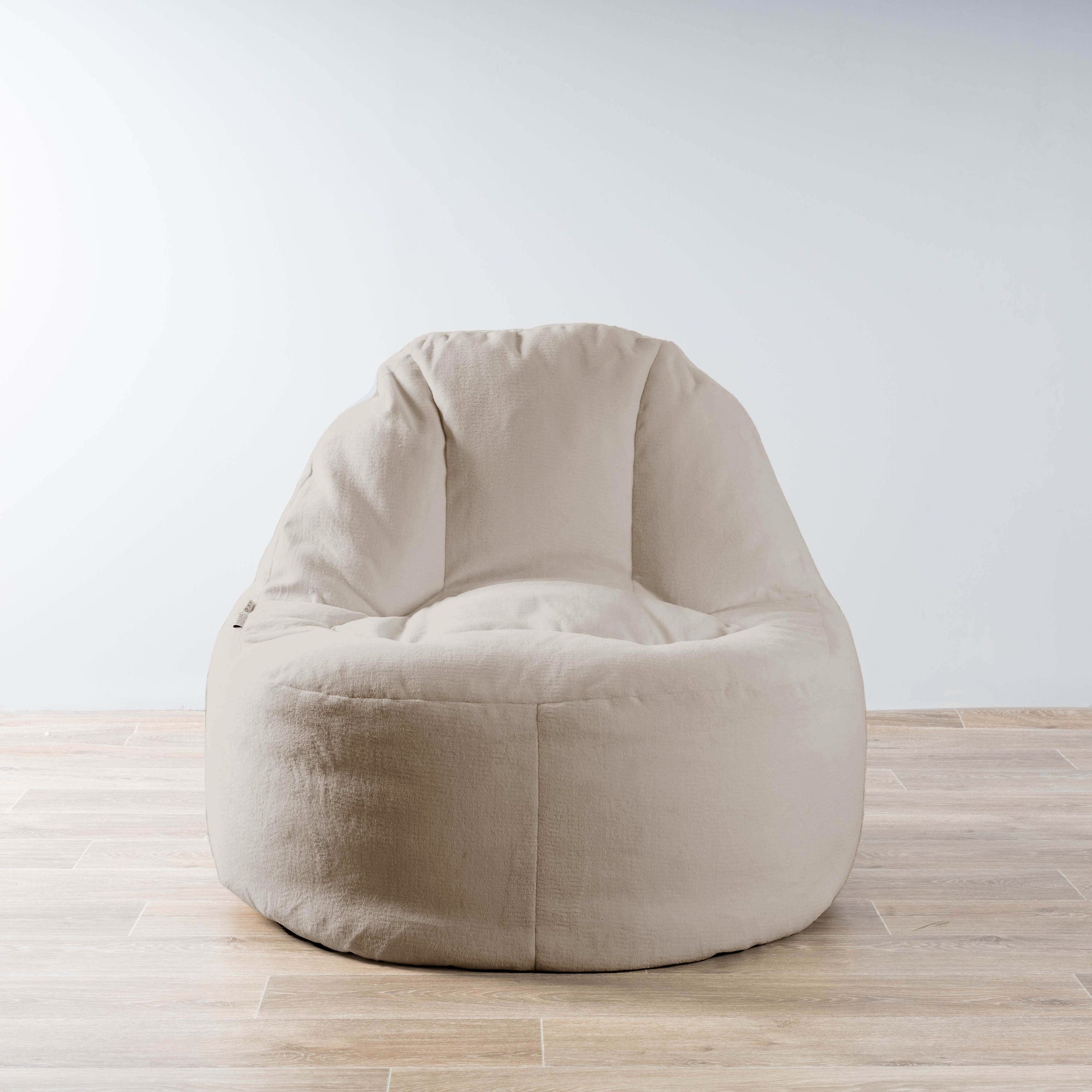 Champagne Latte Plush Faux Fur Bean Bag Lounger Chair Cover