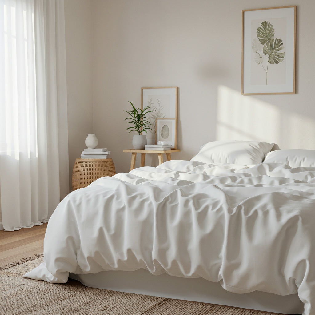 Luxurious Silky Soft Bamboo Quilt Cover Set - White