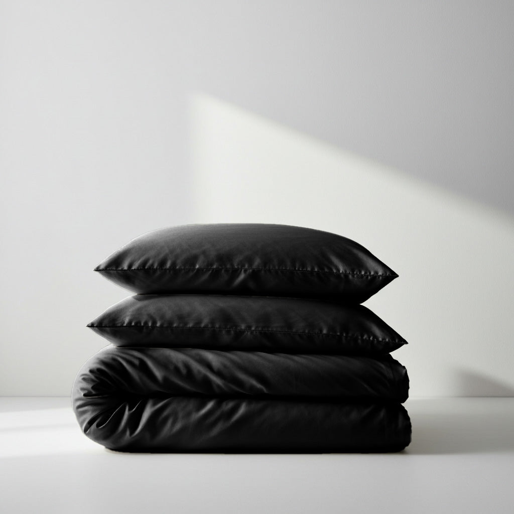 Luxurious Black Bamboo Quilt Cover Set | Hypoallergenic Comfort