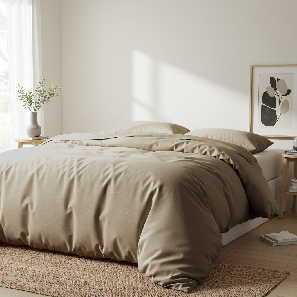 Luxurious Silky Soft Bamboo Quilt Cover Set - Latte Color