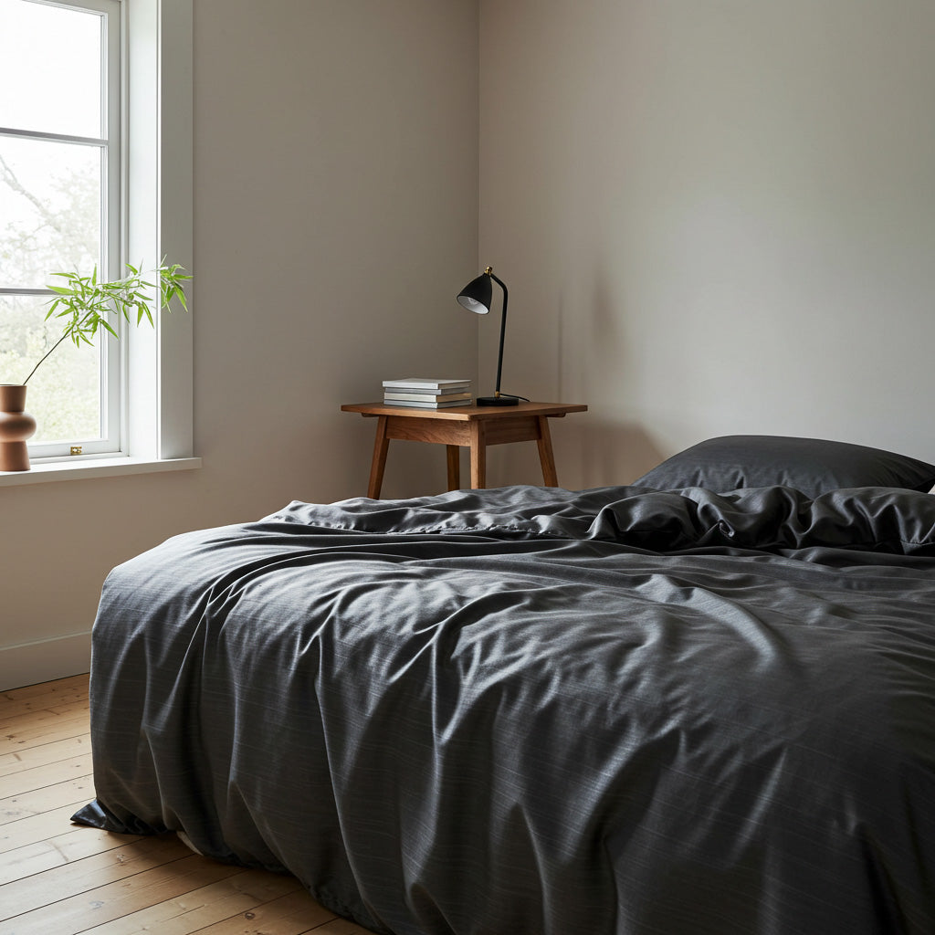 Luxurious Charcoal Bamboo Quilt Cover Set - Soft & Hypoallergenic