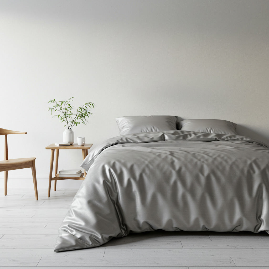Silky Soft Bamboo Quilt Cover Set - Luxurious Comfort in Silver